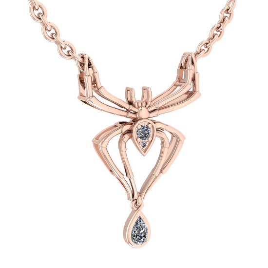 Certified 0.28 Ctw Diamond VS/SI1 Spider Necklace 14K Rose Gold