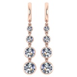 Certified 1.73 Ctw Diamond VS/SI1 Earrings For 14K Rose Gold