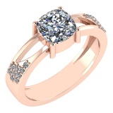 Certified 1.18 Ctw Diamond Wedding/Engagement Style 14K Rose Gold Halo Ring (SI2/I1)