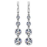 Certified 1.73 Ctw Diamond VS/SI1 Earrings For 14K White Gold