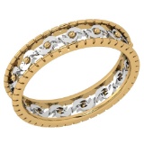 Stunning Filigree Engagement Band 18K Yellow And White Gold MADE IN ITALY