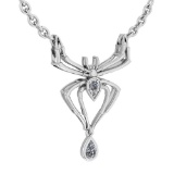 Certified 0.28 Ctw Diamond VS/SI1 Spider Necklace 14K White Gold