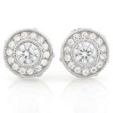 MARVELOUS 1 1/2 CTW (30 PCS) FLAWLESS CREATED DIAMOND .925 STERLING SILVER EARRINGS