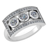 Certified 0.72 Ctw Diamond Wedding/Engagement Style 14K White Gold Halo Ring (SI2/I1)