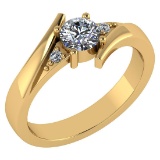 Certified 0.48 Ctw Diamond 14k Yellow Gold Ring (VS/SI1)