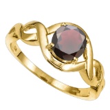 0.89 CT REDDISH GARNET 10KT SOLID YELLOW GOLD RING