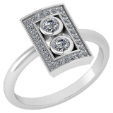 Certified 0.32 Ctw Diamond Wedding/Engagement Style 14K White Gold Halo Ring (SI2/I1)