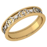 Stunning Filigree Engagement Band 18K Yellow And White Gold MADE IN ITALY