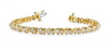 14K YELLOW GOLD 1 CTW G-H I1/I2 DOUBLE DIAMOND X LINK BRACELET