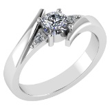 Certified 0.48 Ctw Diamond 14k White Gold Ring (VS/SI1)