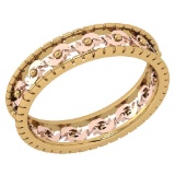 Stunning Filigree Engagement Band 18K Yellow And Rose Gold MADE IN ITALY