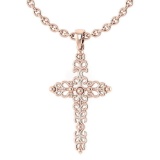 Gold Cross Pendant 18K Rose Gold Made In Italy