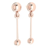 Gold Drop Earrings 18K Rose Gold Made In Italy