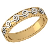 Stunning Filigree Engagement Band 18K Yellow And White Gold MADE IN ITALY