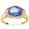 2.24 CT OCEANIC BLUE MYSTICS QUARTZ 0.06 CT WHITE TOPAZ AND ACCENT DIAMOND 0.09 CT 10KT SOLID YELLOW