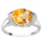 2.08 CT DARK CITRINE 0.1 CT CITRINE AND ACCENT DIAMOND 0.09 CT 10KT SOLID WHITE GOLD RING
