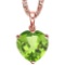 0.64 CARAT PERIDOT 10K SOLID RED GOLD HEART SHAPE PENDANT