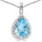 0.47 CARAT SKY BLUE TOPAZ & CZ 14KT SOLID WHITE GOLD PENDANT