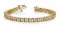 14K YELLOW GOLD 3 CTW G-H VS2/SI1 CLASSIC DIAMOND LINK PRONG SET TENNIS BRACELET