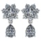 Certified 4.86 Ctw Diamond 14k White Gold Halo Dangling Earrings