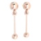 Gold Drop Earrings 14K Rose Gold Made In Italy