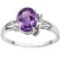 1.10 CT AMETHYST AND ACCENT DIAMOND 0.01 CT 10KT SOLID WHITE GOLD RING