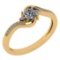 Certified 0.51 Ctw Diamond 14k Yellow Gold Halo Promise Ring Made In USA