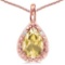 0.38 CARAT CITRINE & 0.01 CTW DIAMOND 14KT SOLID RED GOLD PENDANT