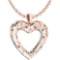 Certified 0.24 Ctw Diamond VS/SI1 Heart Shape Necklace For 14K Rose& White Gold Necklace