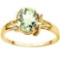 0.7 CT GREEN AMETHYST AND ACCENT DIAMOND 0.01 CT 10KT SOLID YELLOW GOLD RING