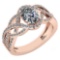 Certified 1.79 Ctw Diamond VS/SI1 Halo Ring For 14K Rose Gold