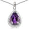 0.4 CARAT AMETHYST & CZ 14KT SOLID WHITE GOLD PENDANT