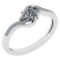 Certified 0.51 Ctw Diamond 14k White Gold Halo Promise Ring Made In USA