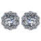 Certified 2.30 Ctw Diamond 14k White Gold Halo Stud Earring Made In USA