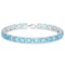 24.1 CT CREATED SKY BLUE TOPAZ 925 STERLING SILVER TENNIS BRACELET IN SQUARE SHAPE