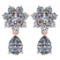 Certified 4.86 Ctw Diamond 14k Rose Gold Halo Dangling Earrings