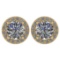 Certified 1.6 Ctw Diamond 14k Yellow Gold Halo Stud Earrings