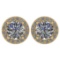 Certified 1.6 Ctw Diamond 14k Yellow Gold Halo Stud Earrings