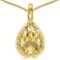 0.38 CARAT CITRINE & 0.01 CTW DIAMOND 14KT SOLID YELLOW GOLD PENDANT