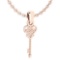 Gold Key Necklace 14K Rose Gold Made In Italy