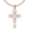 Gold Cross Pendant 14K Rose Gold Made In Italy