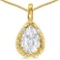 0.5 CARAT WHITE TOPAZ & 0.01 CTW DIAMOND 14KT SOLID YELLOW GOLD PENDANT