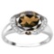 1.98 CT SMOKEY QUARTZ 0.1 CT SMOKEY AND ACCENT DIAMOND 0.09 CT 10KT SOLID WHITE GOLD RING