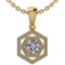 Certified 0.69 Ctw Diamond 14k Yellow Gold Halo Pendant