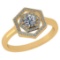 Certified 0.69 Ctw Diamond 14k Yellow Gold Halo Ring