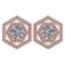 Certified 1.38 Ctw Diamond 14k Rose Gold Halo Stud Earrings