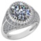 Certified 3.00 Ctw Diamond VS/I1 Halo Ring For 14K White Gold