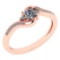 Certified 0.51 Ctw Diamond 14k Rose Gold Halo Promise Ring Made In USA