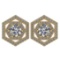 Certified 1.38 Ctw Diamond 14k Yellow Gold Halo Stud Earrings