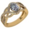 Certified 1.79 Ctw Diamond VS/SI1 Halo Ring For 14K Yellow Gold